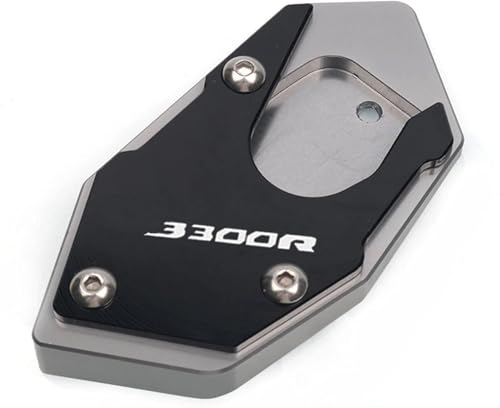 Plaque d'agrandissement béquille moto CB300R en aluminium CNC anti-enfoncement grise