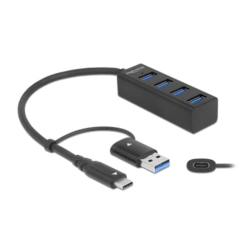 Hub USB 3.2 Gen 1 multiprise USB Type-C et USB Type-A Delock 4 ports PC Mac