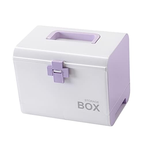 Hoement 1Pc 箱 薬品 箱 収納 ケース 丸薬 保管 箱 丸薬 箱 ラベンダー 家族 パック 容器