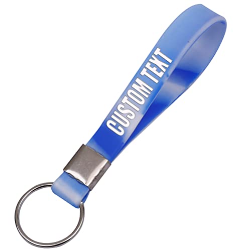 RIYIN 50 Custom Keychains Silicone Personalized Keyrings Customized Bulk for Events, Awareness, Motivation Customizable