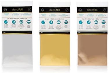 Deco Foil Transfer Sheets Flat Bundle, 6" x 12" - 20 Sheets Each of Colors Silver, Gold, and Rose Gold