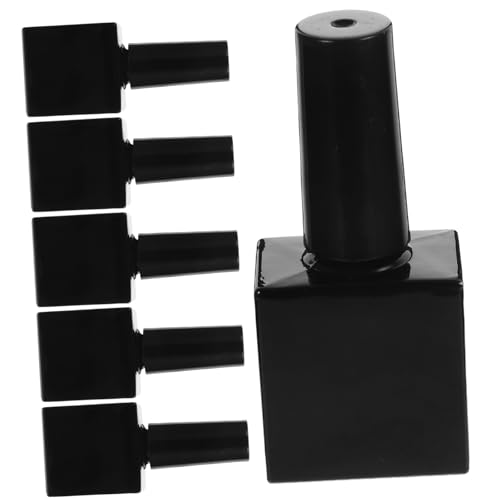 DINHEAROM 6個 ガラス製ネイルポリッシュボトル 小型ジェルポリッシュ詰め替え容器 ブラシ付き 携帯便利 密封性高くプロ用 家用ネイルサロン