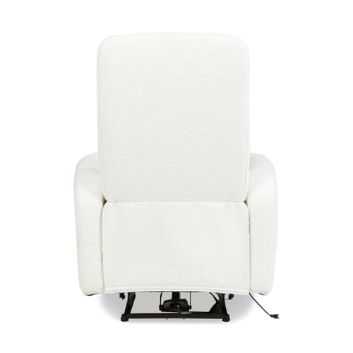 Sillón reclinable eléctrico tela boucle blanco miniatura 6