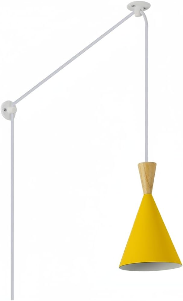 Modern plug in Pendant Light Kitchen, Adjustable chandelier hanging lamps that plug into wall outlet for Dining Room, Bedroom, Living room, ontemporary wall Décor white (No bulb)