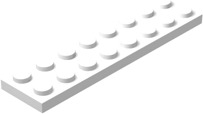 Platos blancos clásicos a granel, placa blanca 2x8, placas de construcción planas 50 piezas, compatibles con piezas y piezas de Lego 2x8 placas