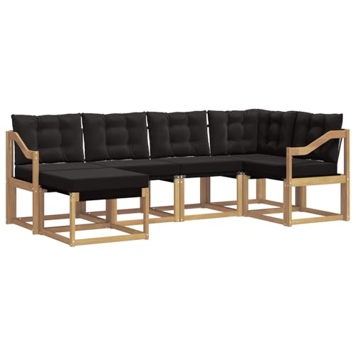 vidaXL Ensemble de canapés d'extérieur 6 pcs Blanc et Noir, Ensemble de canapés de Jardin Moderne, Confortable, Relaxant, résistant, Meubles d'extérieur...