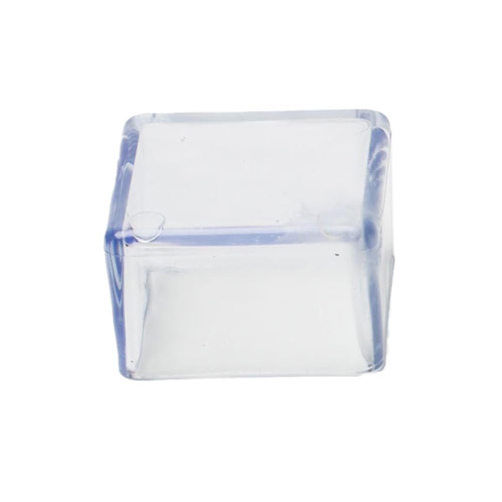 Capuchons de protection carrés 60x60 mm en PVC transparent pour pieds de chaise | Lot de 20