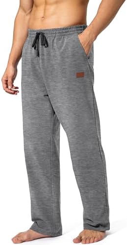 HMIYA Jogginghose Herren Baumwolle Weites Bein mit Reißverschlusstaschen | Lange Sporthose,Atmungsaktiv Trainingshose,Freizeithose,Sweathose