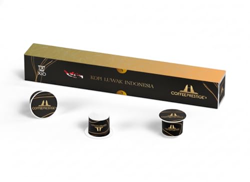 COFFEE PRESTIGE – Kopi Luwak Indonesia (Capsules Compatibles Avec Nespresso® x10) – Café sauvage d’Indonésie – Arômes chocolat et caramel – Intensité 8/10