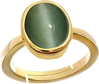 11.25 Ratti 10.00 Ct.Cat’s Eye Gold Plated Ring Lehsunia Ketu Stone Astrological Stone Adjustable Ring(SKO117)-image-18
