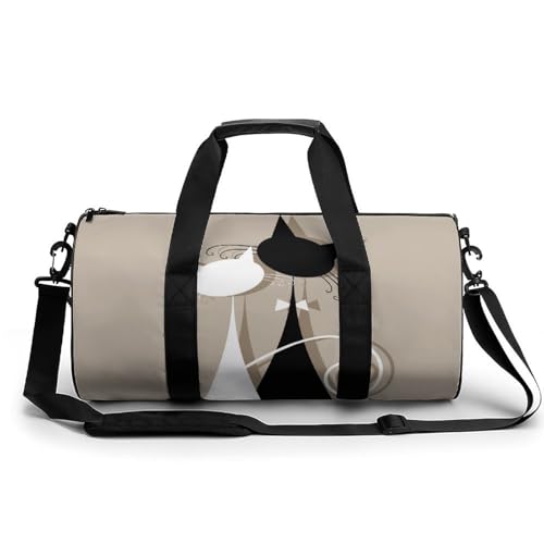 Sac de voyage chat noir blanc pour vos randonnées et camping