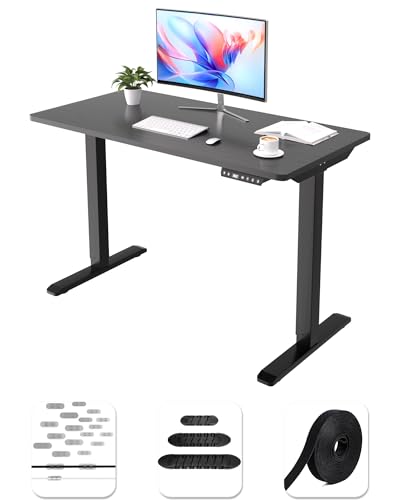 Amazon | HOMAYA 昇降デスク 電動 一枚板 幅100cm 奥行60cm 高さ