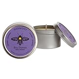 Big Dipper Wax Works Beeswax Aromatherapy Candle, Harmony Lavender, Small Tin, 100% Pure Beeswax with Essential Oils, Relaxation & Stress Relief, 12-Hour Clean Burn, 1.5' x 1'