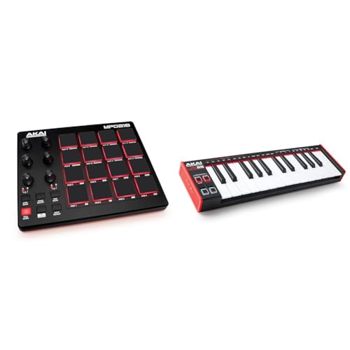 AKAI Professional MPD218 - Contrôleur de pad MIDI/machine à pads de batterie avec 16 pads & Professional LPK25 - Clavier MIDI USB avec 25 touches synthé...