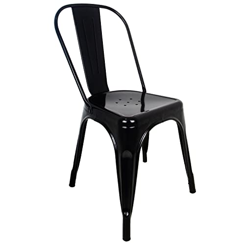 Kingshouse | Silla Tolix Negro Metálico – Estilo Vintage...