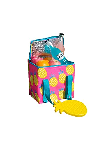[PACK] Nevera portátil de tela con estampados veraniegos capacidad 7 Litros más bloque de hielo a juego| Envío 24-48 horas (Piña) Cover