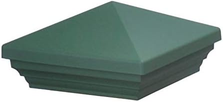 Myard Screw-Free Universal Fence Pyramid Top Cap fits Post 4 x 4 Inches (Actual Post Size 3.5 x 3.5) Porch, Handrail, Railing, Fence (Qty 10, Green)