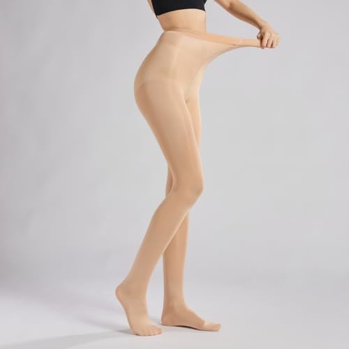 Ultra Stretchable 70D Silky Shiny Sheer Pantyhose for 264lbs Plus Size High Waist Tights Opaque Footed Stockings4