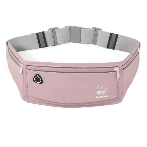 Image of Slim Running Belt Fanny Pack, Phone Holder Waist Pack Money Belt - Pink