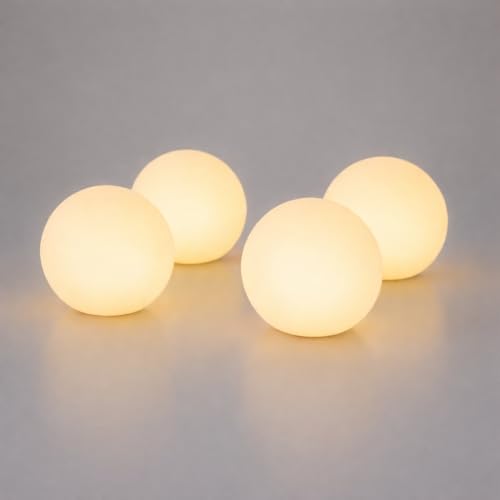 callyan 4-Pack 3-Inch Rechargeable LED Orb Lights 16 Color Glow Spheres 4 Modes Waterproof Ambient Lighting Balls Glowing Orbs for Indoor Outdoor Pool Room and Patio Decor