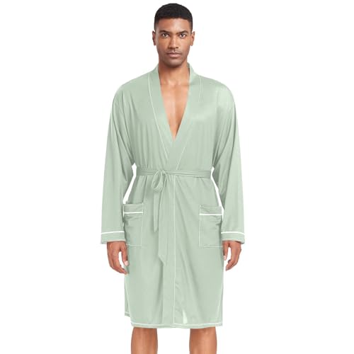 Bata de baño para hombre, bata de baño grande y alta, camisa con cuello en V, camisones para hospital, talla XL