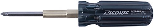 Picquic 88101B Sixpac Plus 7 Bit Multi-Bit Screwdriver, Bulk, Black