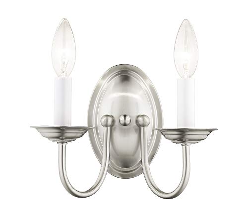 Image of Livex Lighting 4152-91 2-Light Wall Sconce, Brushed Nickel