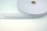 Knopflochgummiband / Lochgummi - weiß - 21mm breit - 3m Länge
