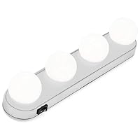 BDSMYEE LED Spiegelleuchte,Lampen ohne Bohren,ohne Kabel,schminklicht mit Hollywood Stil,Spiegellampe Kosmetiklampe Tageslichtlampe für Schminktisch Spiegel (4 Glühbirnen)