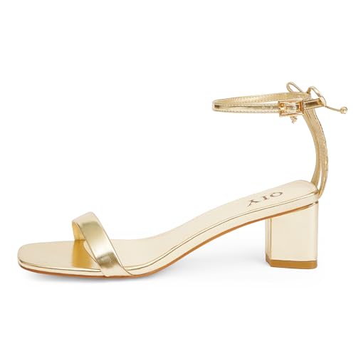 Women Heels Square Open Toe Sandals Ankle Strap Chunky Heels with Bow Comfort Dress Party Shoes