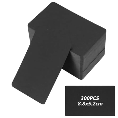 300 Stück Visitenkarten Papier, Schwarz Karteikarten, Blanko...