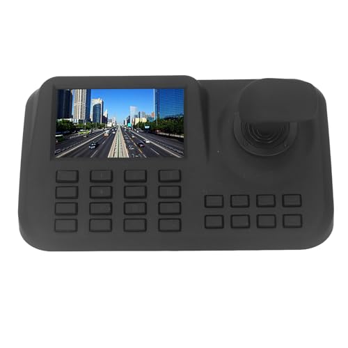 PTZ Camera Controller, 5 Inch HD Display, 3D Joystick, Network Camera Control Keyboard, Compatible with Most IP Cameras, Simple Operation, Versatile Application (US Plug AC100 to