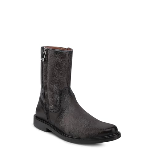 FRANCO CUADRA Men's Dress Boot in Genuine Deer Leather Dark Brown G03VNTS2