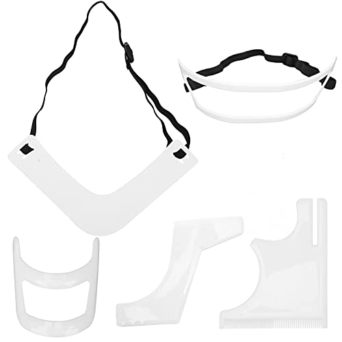5PCS Kit D'outils de Mise en Forme de Barbe pour Hommes, Ensemble de Modèles de Guide de Barbe Modèle de Délié Pochoir Modèle de Rasage de Bord de...