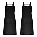 2 Packs Tablier de Cuisine pour Femmes Hommes, Tablier de Chefs avec 2 Poches, Imperméable Tabliers de Jardinage pour Restaurant BBQ Cuisson Jardin Boulanger Serveurs Artisanat (Noir)