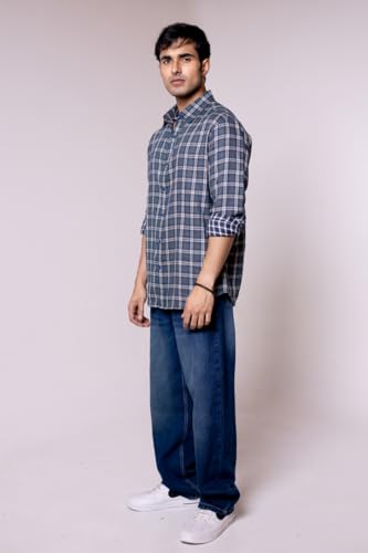 Image of Men's Regular Fit Reversible Checkered Shirt