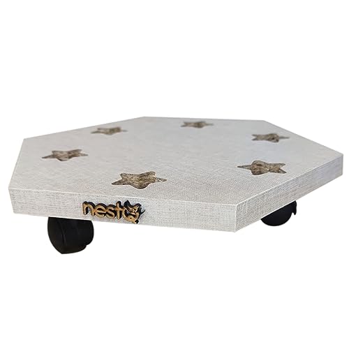 Base para macetas 28,5cm nestQ carrito de madera soporte textil móvil para plantas en macetas...