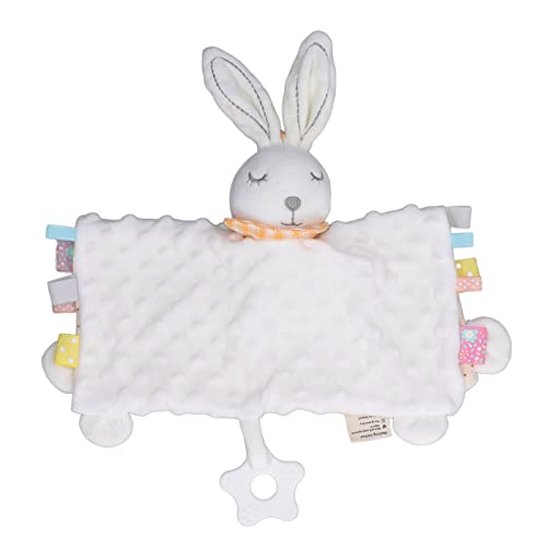 Image of Alomejor Baby Bunny Security Blanket Chewable Accompany Enrich Senses Baby Teether Blanket