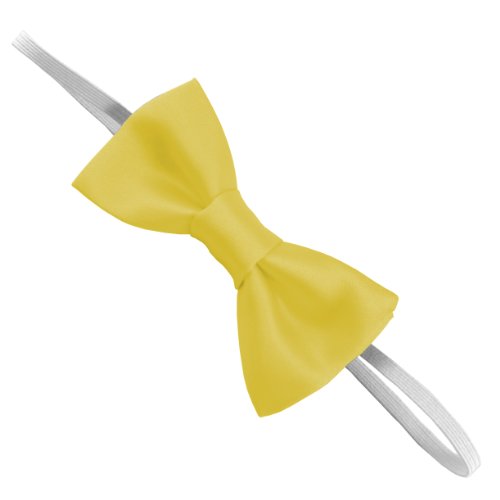 Great British Tie Club Children's Satin Elastic Bow Ties Yellow