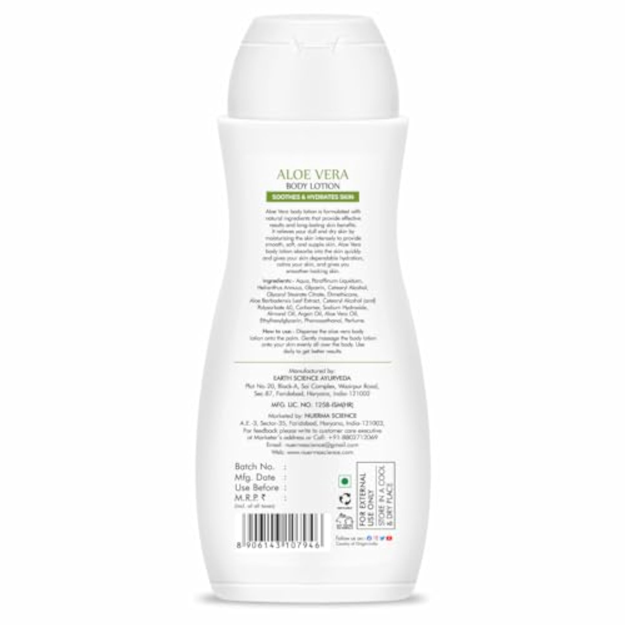 Aloe Vera Body Lotion for Ultra-light Hydration - For Men