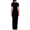 Meenew-Womens-Beach-Vacation-Long-Summer-Dress-High-Slit-Bodycon-Maxi-Dress Womens Short Sleeve Summer Beach Vacation Bodycon High Split Maxi Dress Black M