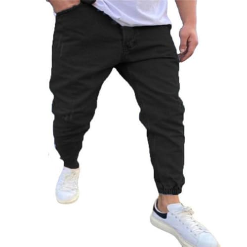 Jeans Pants Trousers Denim Street Trendy Slim Fit Foot Binding Commuting Casual for Men3