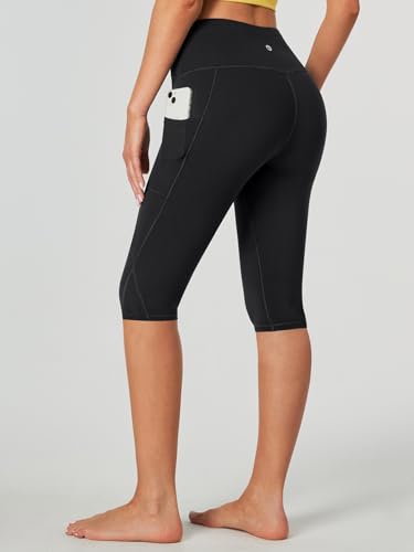 Image of Heathyoga Capri Leggings for Women High Waisted Capri Leggings with Pockets for Women Tummy Control Yoga Pants Women