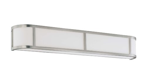 Best Cyber Monday 🔥 Nuvo 60/3804 Four Light Vanity, 4, Pwt, Nckl, B/S, Slvr