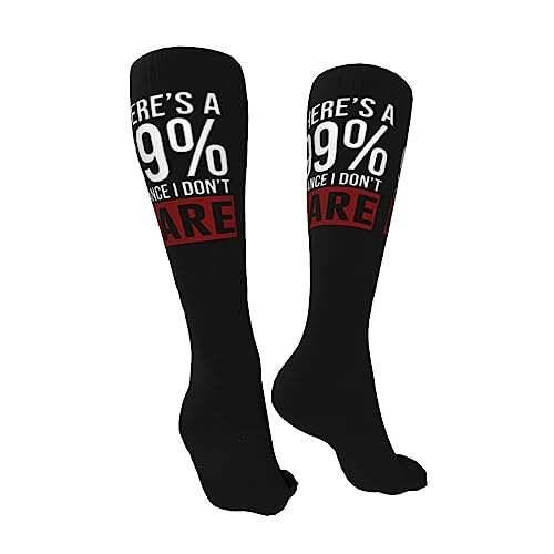 99% Chance I Don'T Care Knee High Socks For Women Long Tube Socks Athletic Compression Socks Unisex High Socks Girls2
