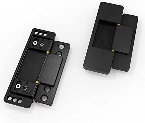 MENGSHI Ultra-Thin Hidden Door Hinges Invisible Hinge for Secret Door Heavy Duty Conceal Hinges Adjustable Butt Hinge (Black)