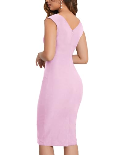 Image of MUXXN Women's Retro 1950s Style Sleeveless Slim Business Pencil Dress