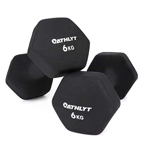 Athlyt - Set di manubri rivestiti in neoprene, 2 x 6 kg