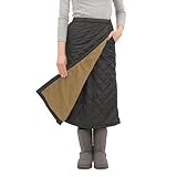 [onion cross] 防寒 巻きスカート レディース 70cm丈 裏ボア キルティング ラップスカート 中綿入り あったか 冬用 (M-L, ブラック)