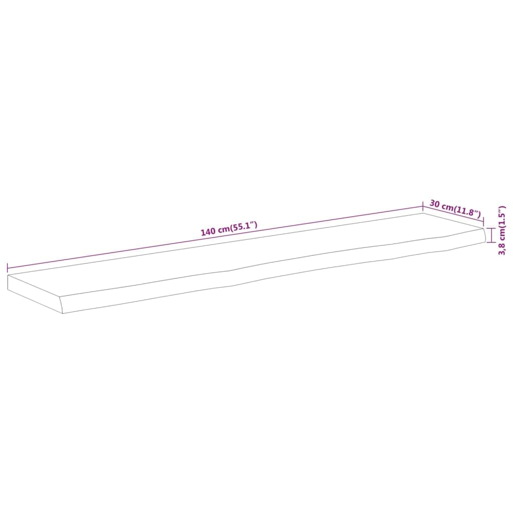 vidaXL Tablero Rectangular Madera de Acacia Borde Vivo 140x30x3,8 cm